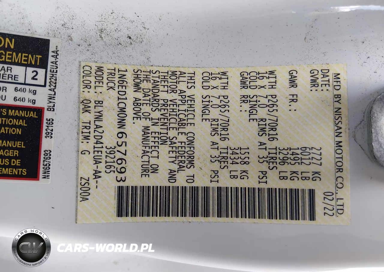 2022 Nissan Frontier King Cab S 4X4 VIN:1N6ED1CM0NN657693 - 9