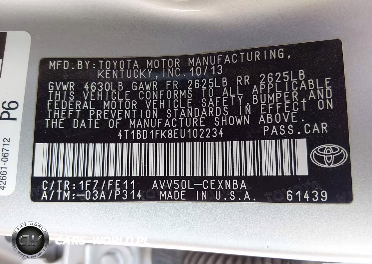 2014 Toyota Camry Hybrid Le VIN:4T1BD1FK8EU102234 - 9