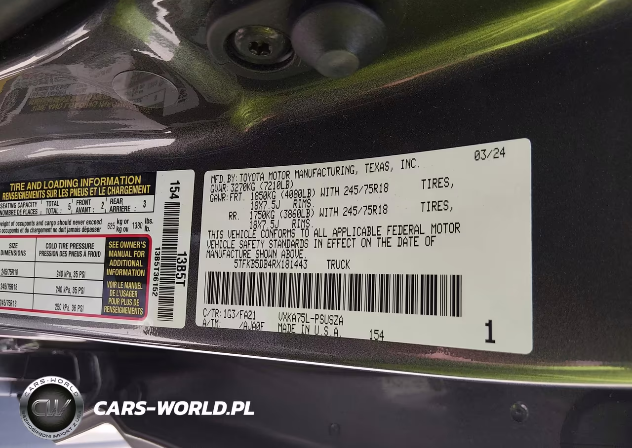 2024 Toyota Tundra Sr VIN:5TFKB5DB4RX181443 - 9
