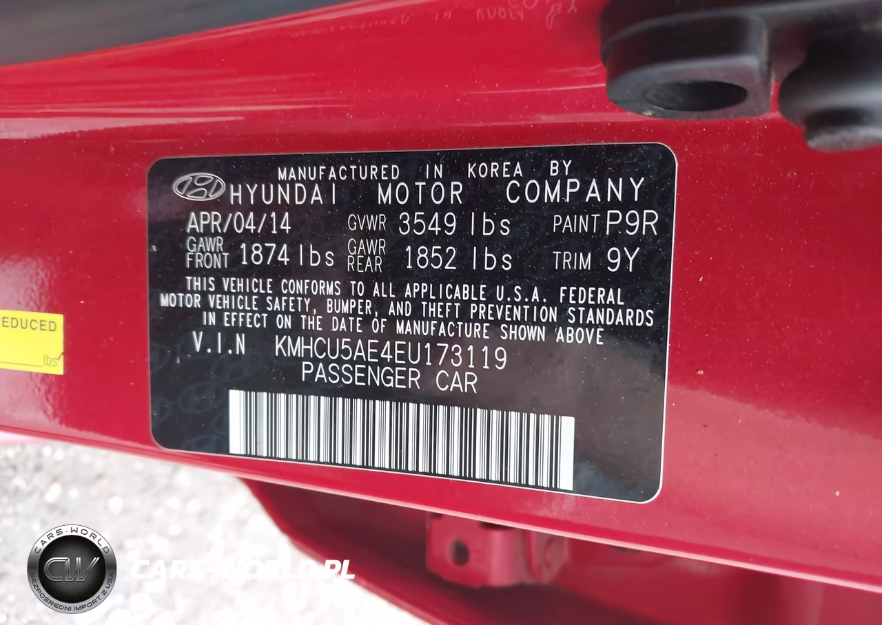 2014 Hyundai Accent Se VIN:KMHCU5AE4EU173119 - 9