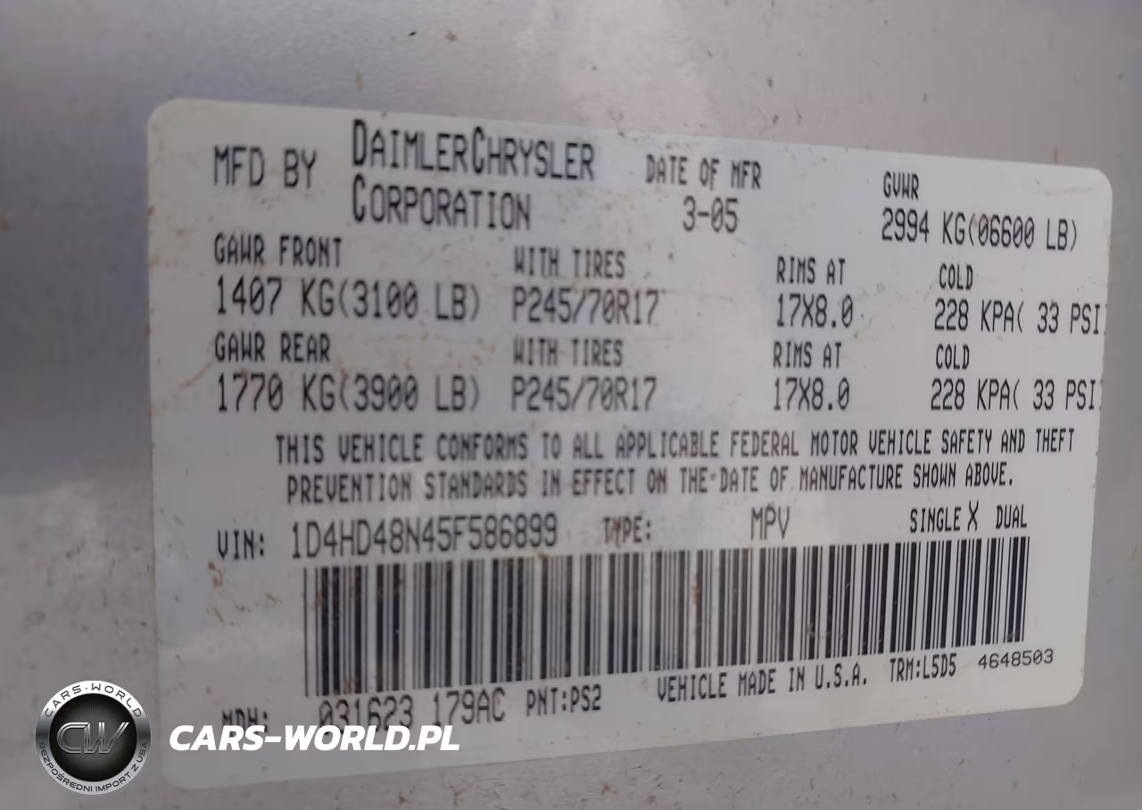 2005 Dodge Durango Slt VIN:1D4HD48N45F586899 - 9