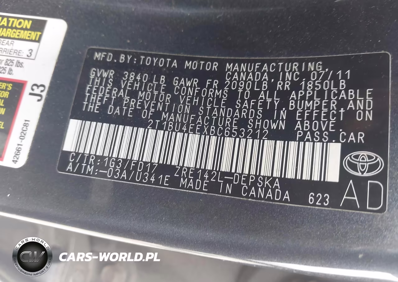 2011 Toyota Corolla S VIN:2T1BU4EEXBC653212 - 9