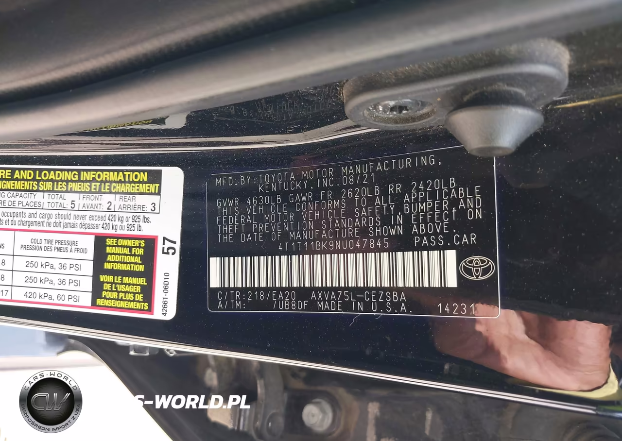 2022 TOYOTA CAMRY SE AWD VIN:4T1T11BK9NU047845 - 9