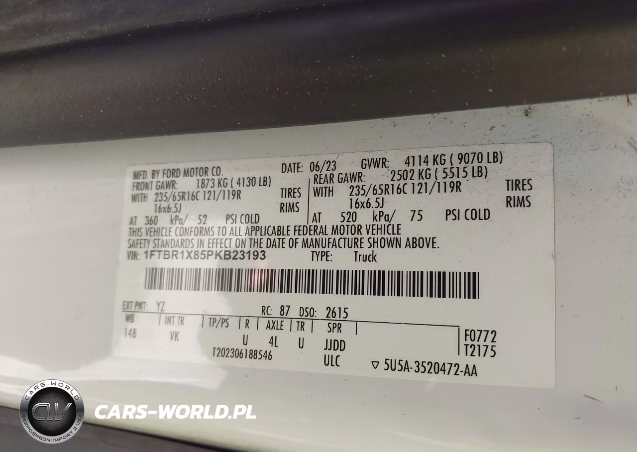 2023 Ford Transit-250 VIN:1FTBR1X85PKB23193 - 9