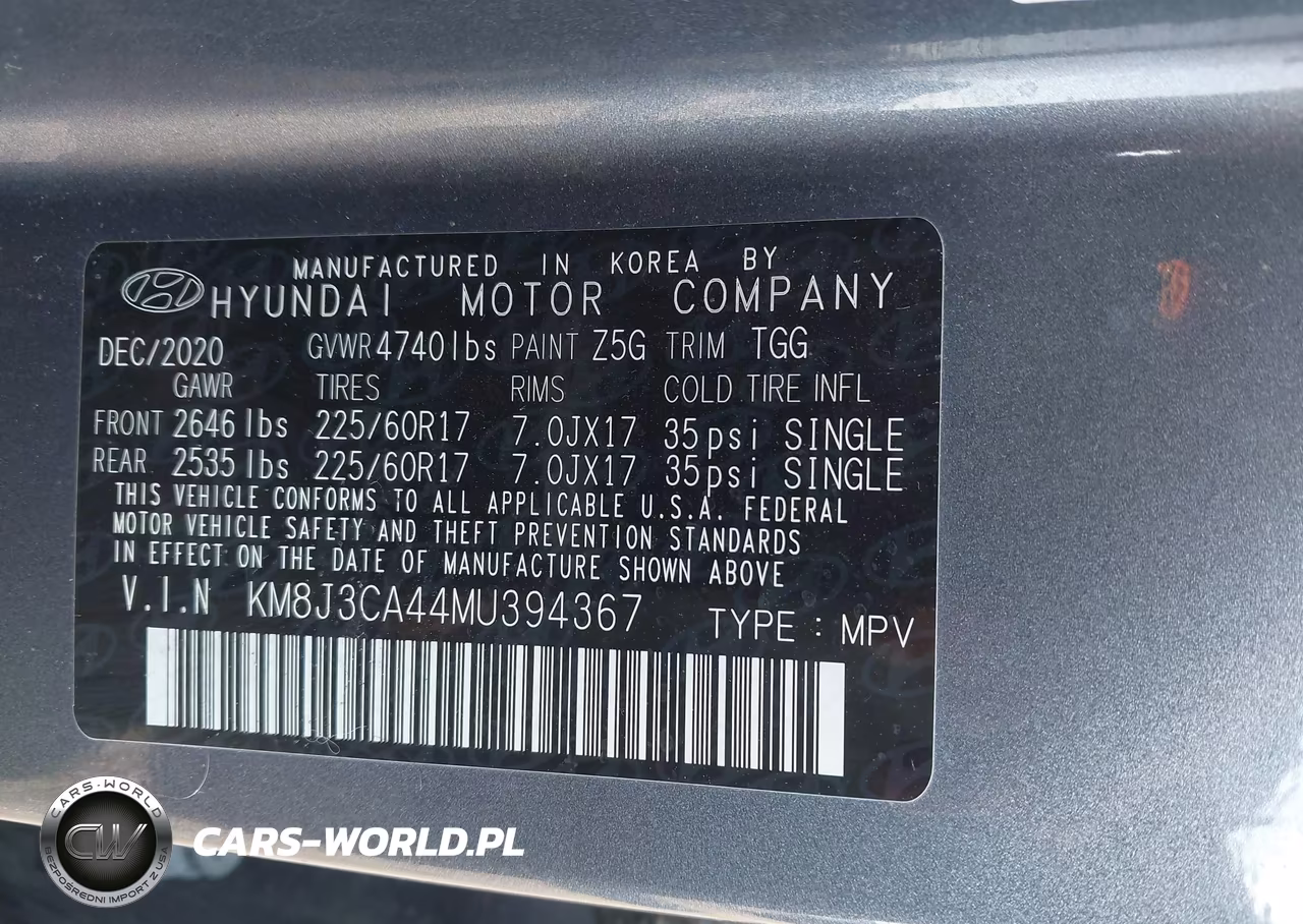 2021 Hyundai Tucson Value VIN:KM8J3CA44MU394367 - 9