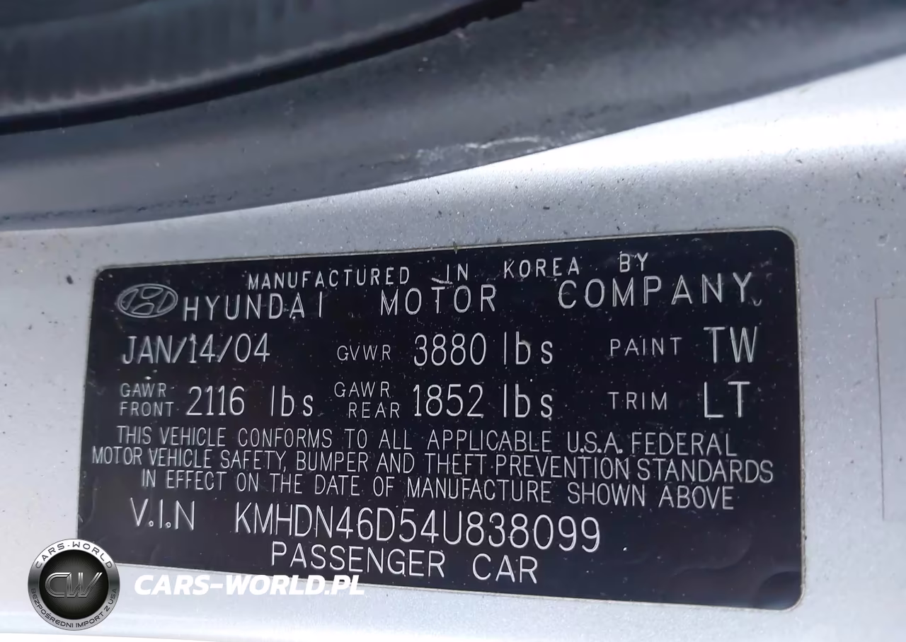 2004 Hyundai Elantra Gls-Gt VIN:KMHDN46D54U838099 - 9