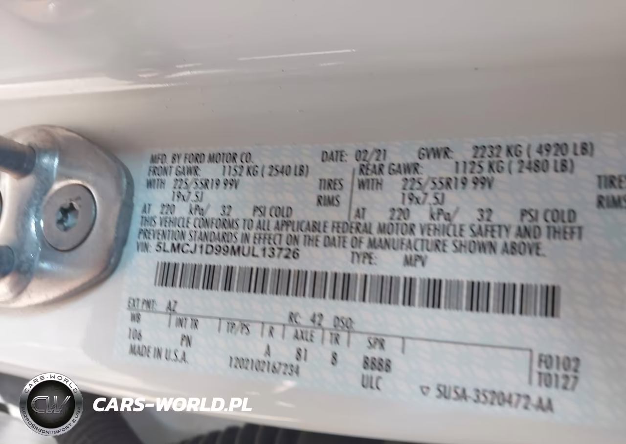 2021 Lincoln Corsair Standard VIN:5LMCJ1D99MUL13726 - 9