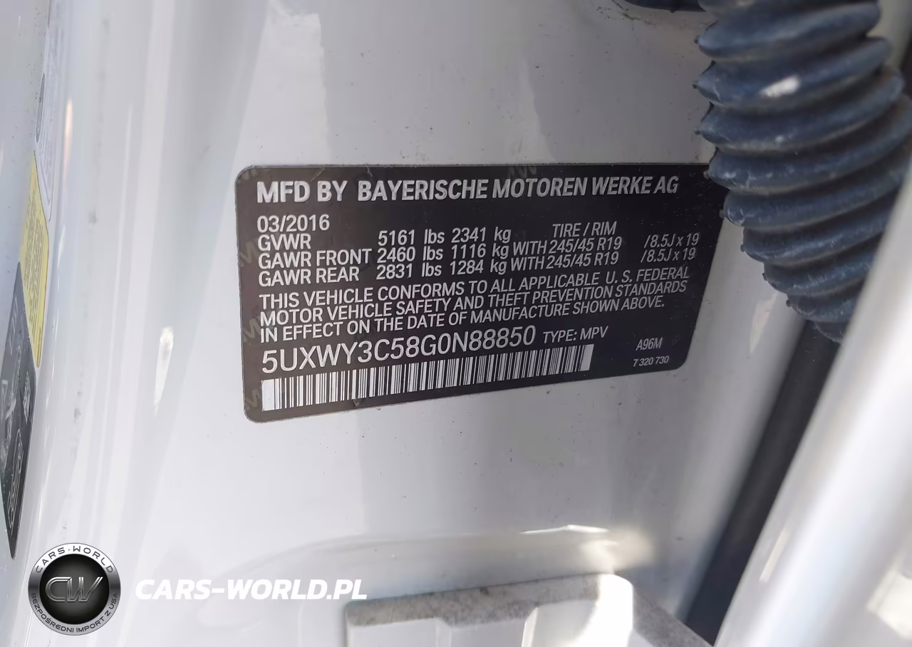 2016 BMW X3 xDrive28D VIN:5UXWY3C58G0N88850 - 9