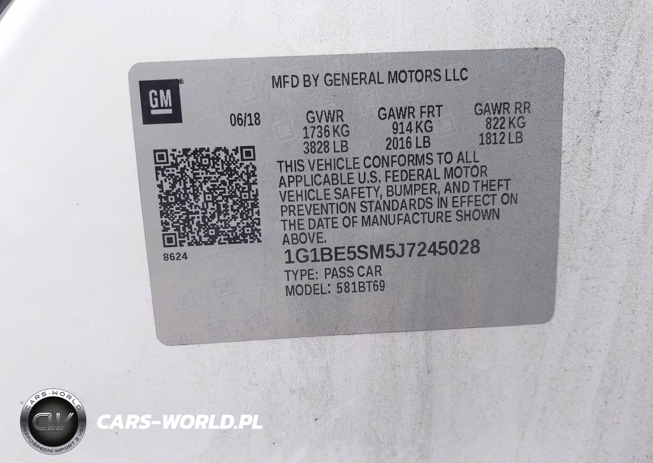 2018 Chevrolet Cruze Lt Auto VIN:1G1BE5SM5J7245028 - 9