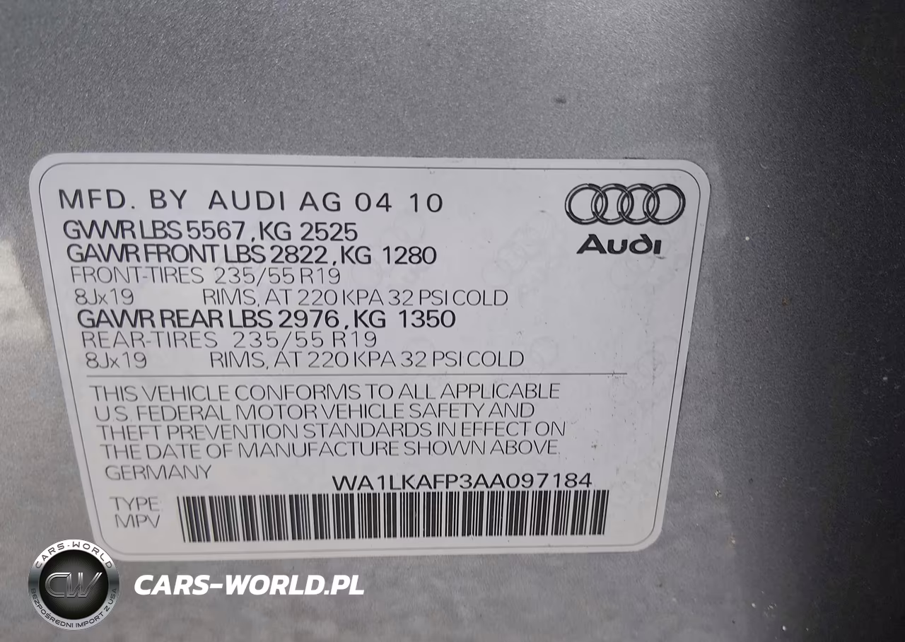 2010 Audi Q5 3.2 Premium VIN:WA1LKAFP3AA097184 - 9