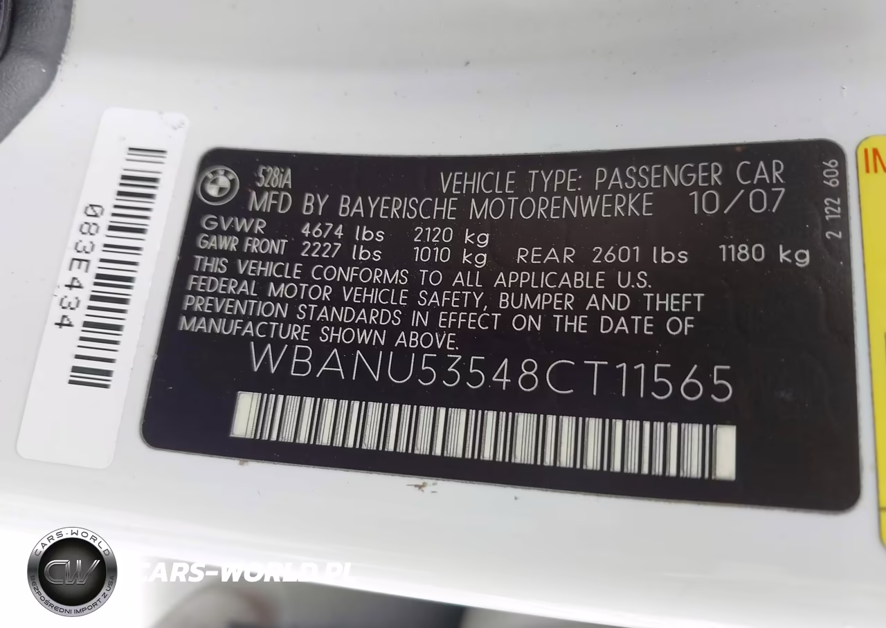 2008 BMW 528I VIN:WBANU53548CT11565 - 9