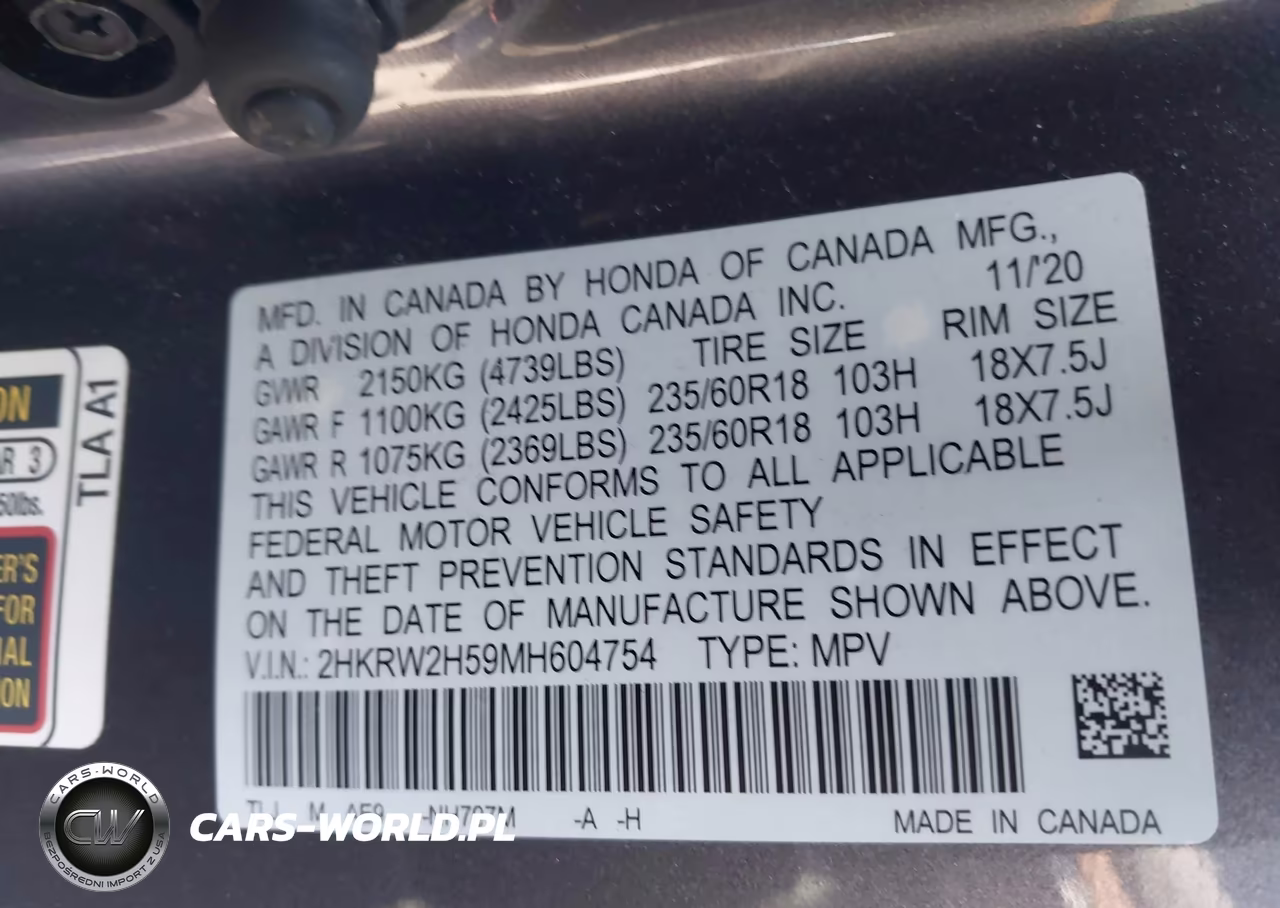 2021 Honda Cr-V Awd Ex VIN:2HKRW2H59MH604754 - 9