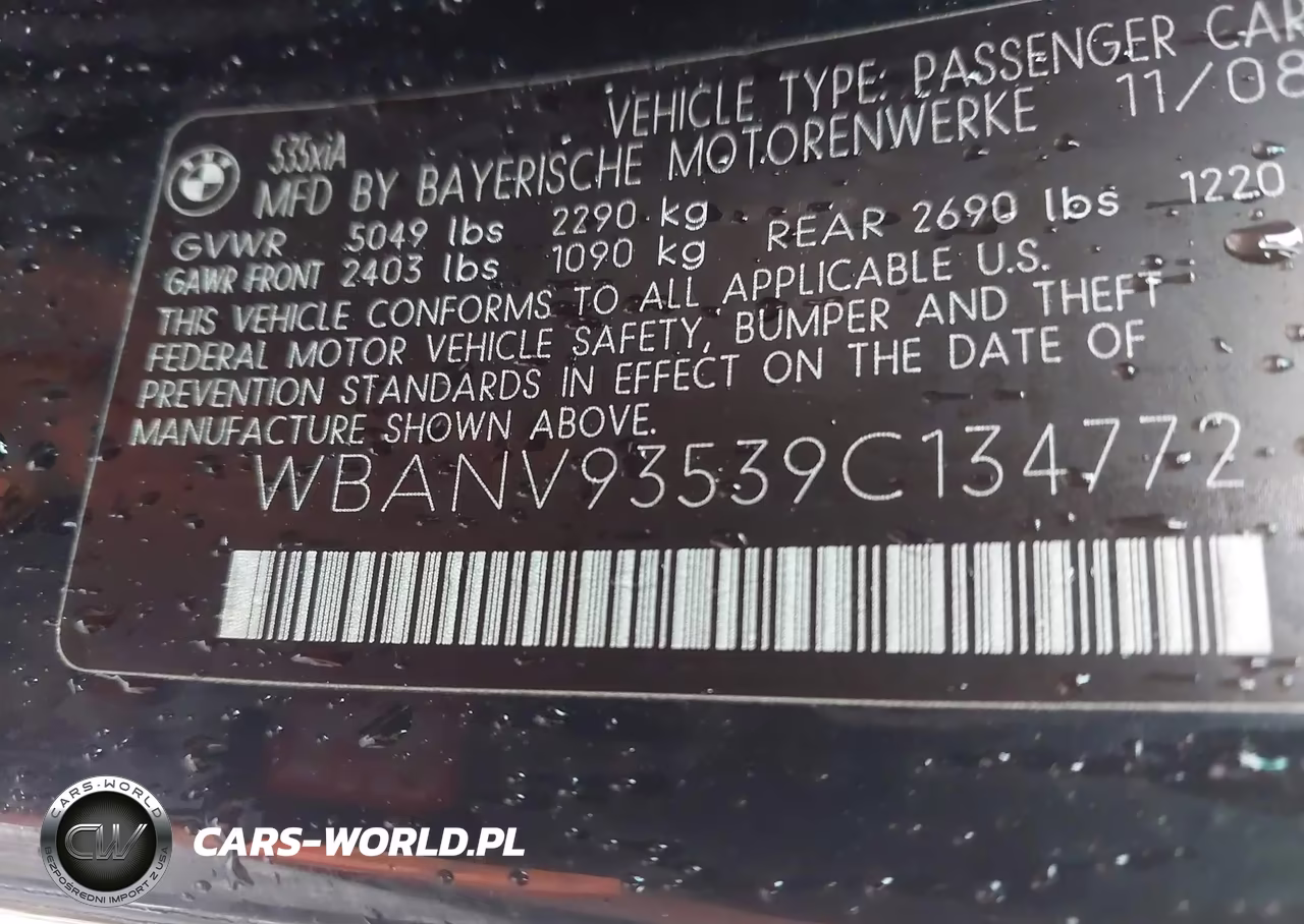 2009 BMW 535I xDrive VIN:WBANV93539C134772 - 9