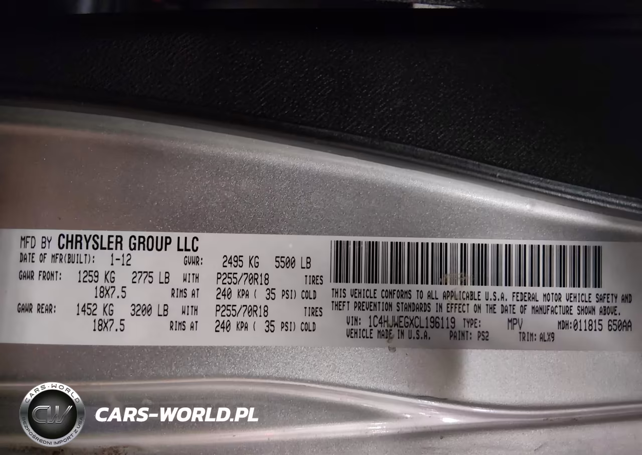 2012 Jeep Wrangler Unlimited Sahara VIN:1C4HJWEGXCL196119 - 9