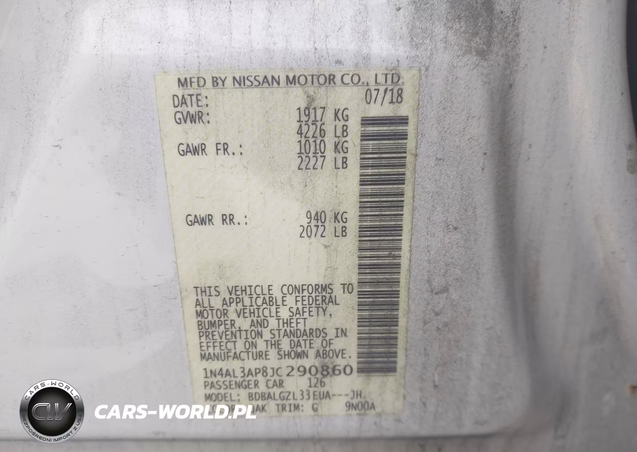 2018 Nissan Altima 2.5 S VIN:1N4AL3AP8JC290860 - 9