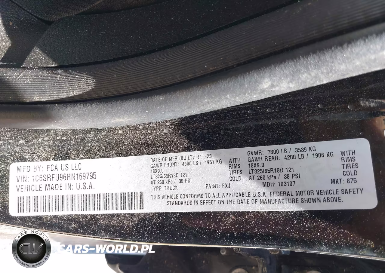2024 Ram 1500 Trx 4X4 5'7 Box VIN:1C6SRFU96RN169795 - 9