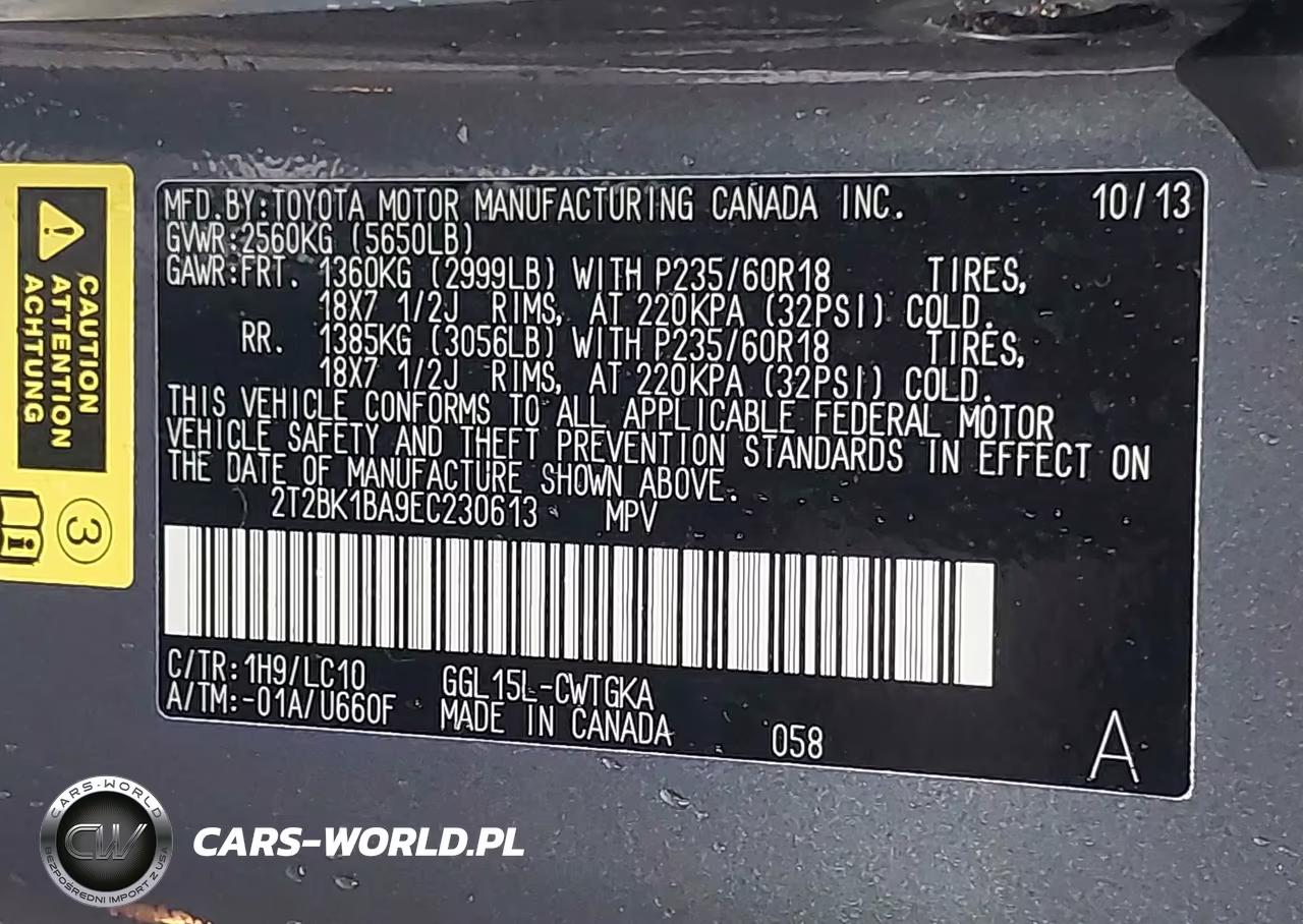 2014 Lexus Rx 350 VIN:2T2BK1BA9EC230613 - 9