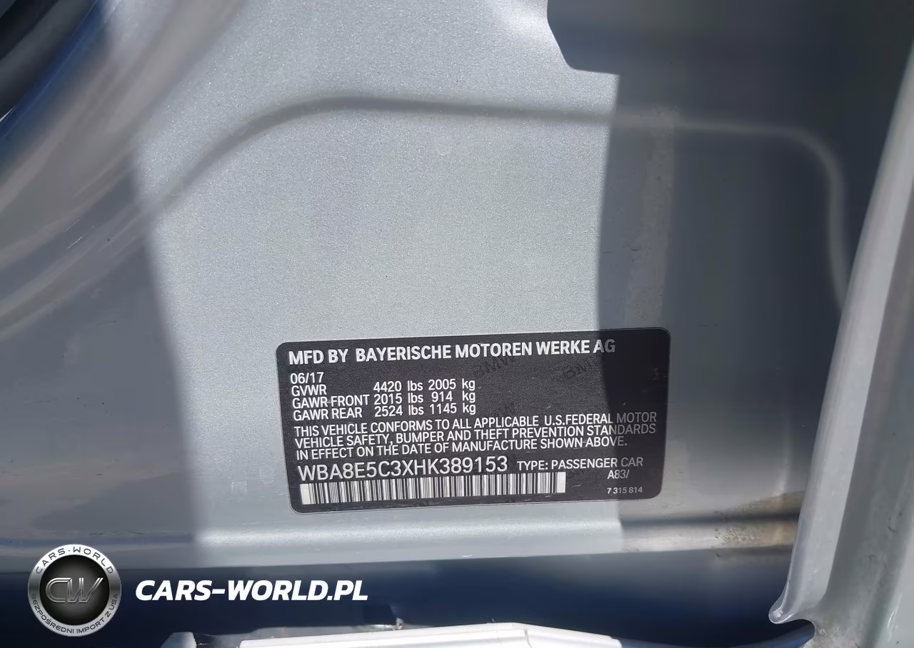 2017 BMW 328D VIN:WBA8E5C3XHK389153 - 9