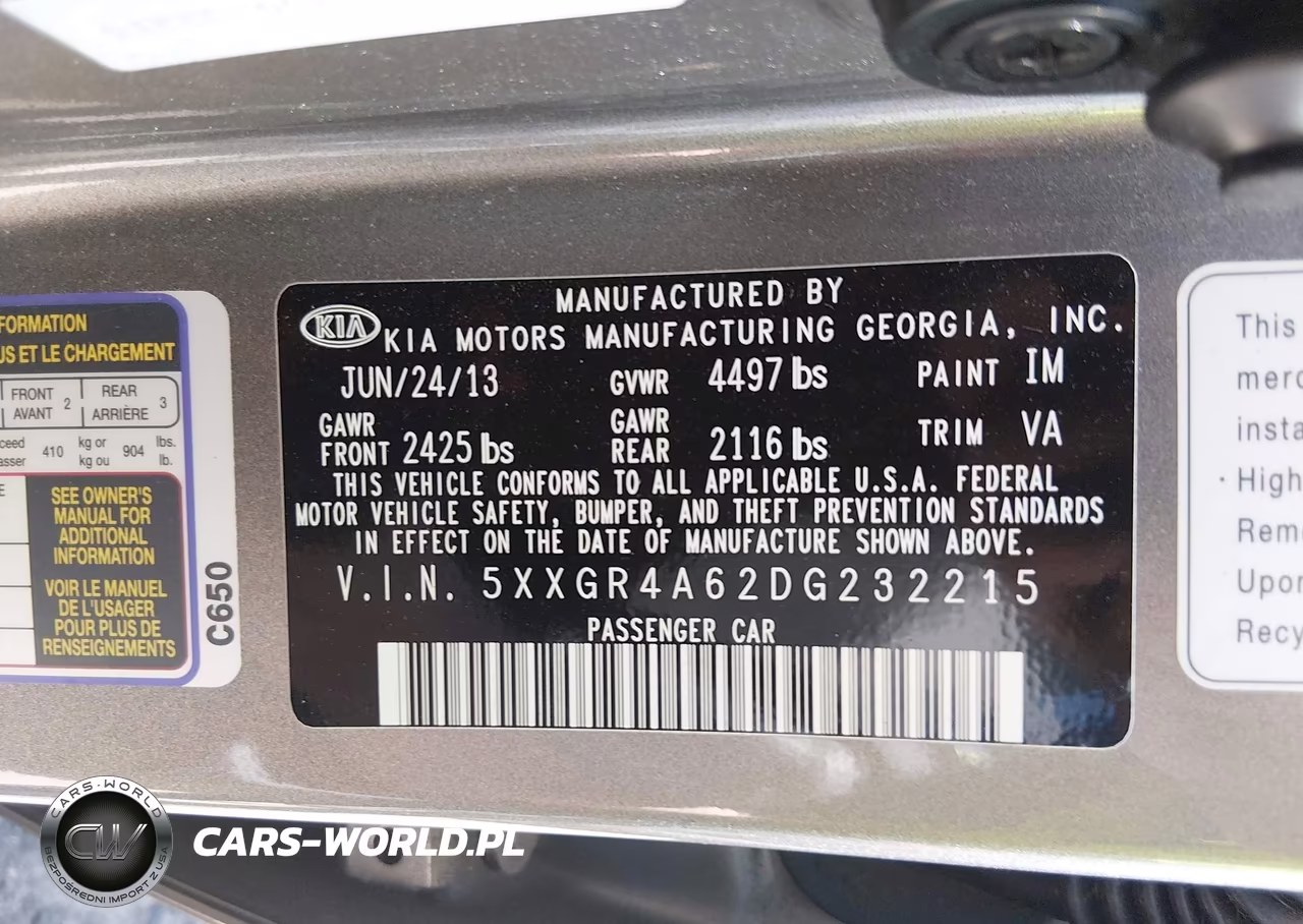 2013 Kia Optima Sx VIN:5XXGR4A62DG232215 - 9