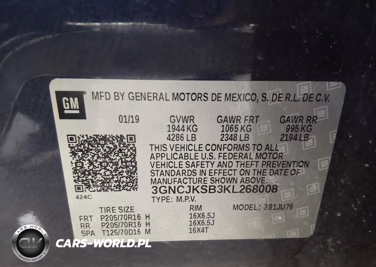 2019 Chevrolet Trax Ls VIN:3GNCJKSB3KL268008 - 9