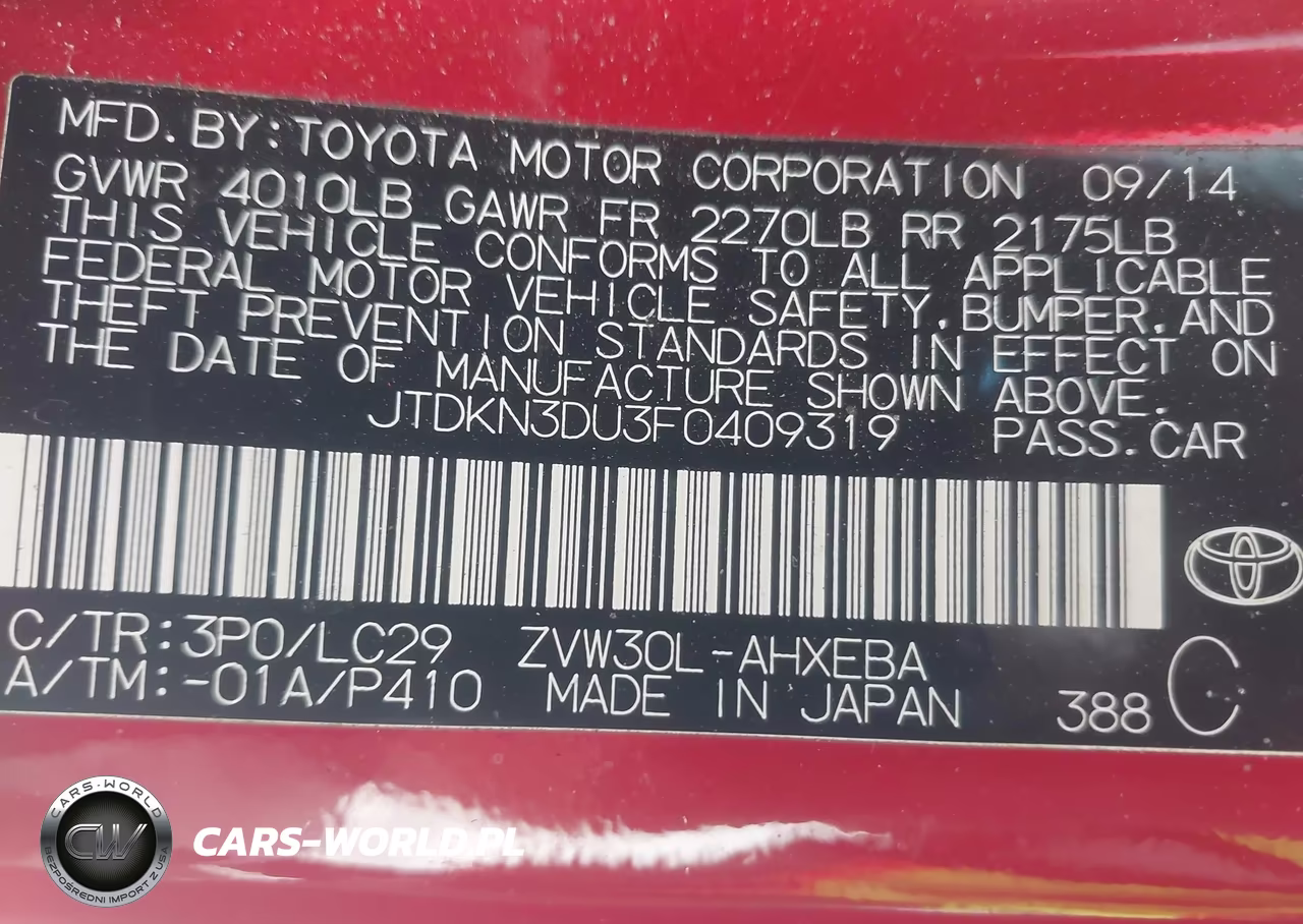 2015 Toyota Prius Persona Series Special Edition VIN:JTDKN3DU3F0409319 - 9