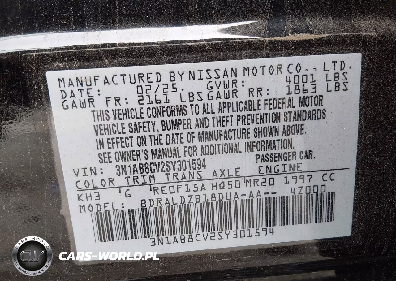2025 Nissan Sentra Sv VIN:3N1AB8CV2SY301594 - 9