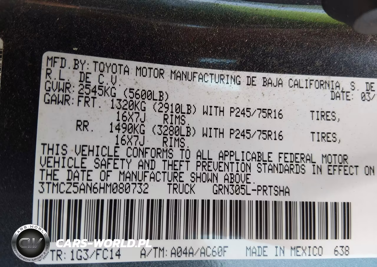 2017 Toyota Tacoma Sr5 V6 VIN:3TMCZ5AN6HM080732 - 9