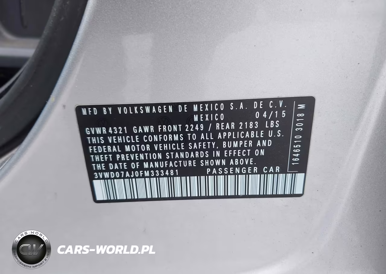 2015 Volkswagen Jetta 1.8T Se VIN:3VWD07AJ0FM333481 - 9