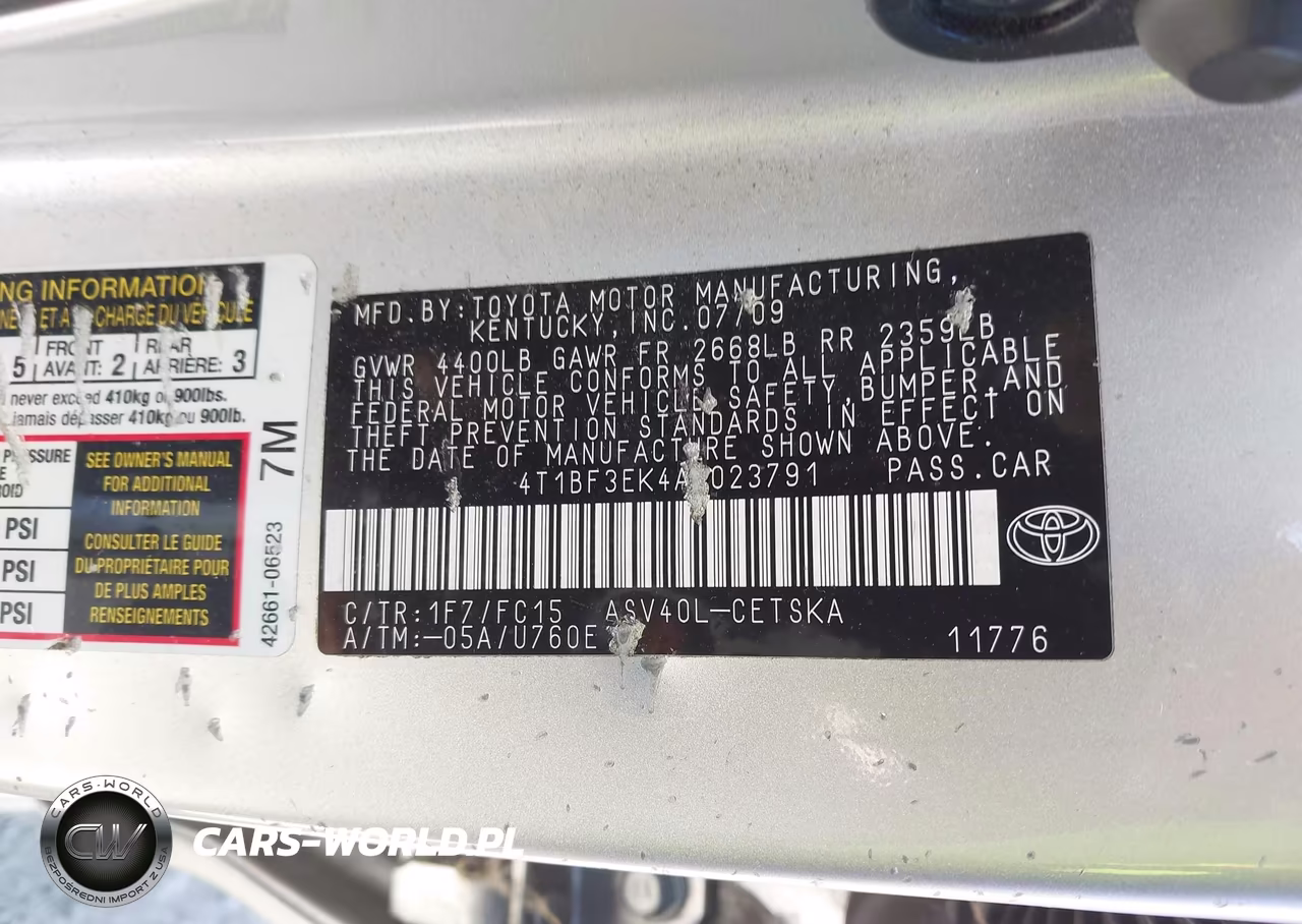 2010 Toyota Camry Se VIN:4T1BF3EK4AU023791 - 9