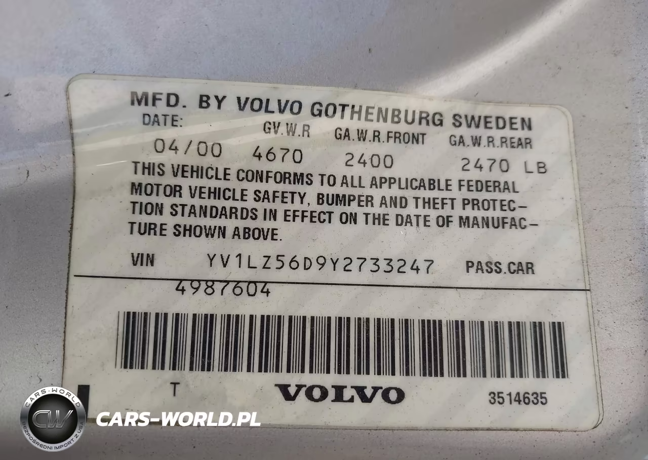 2000 Volvo V70 Xc-Xc Se VIN:YV1LZ56D9Y2733247 - 9
