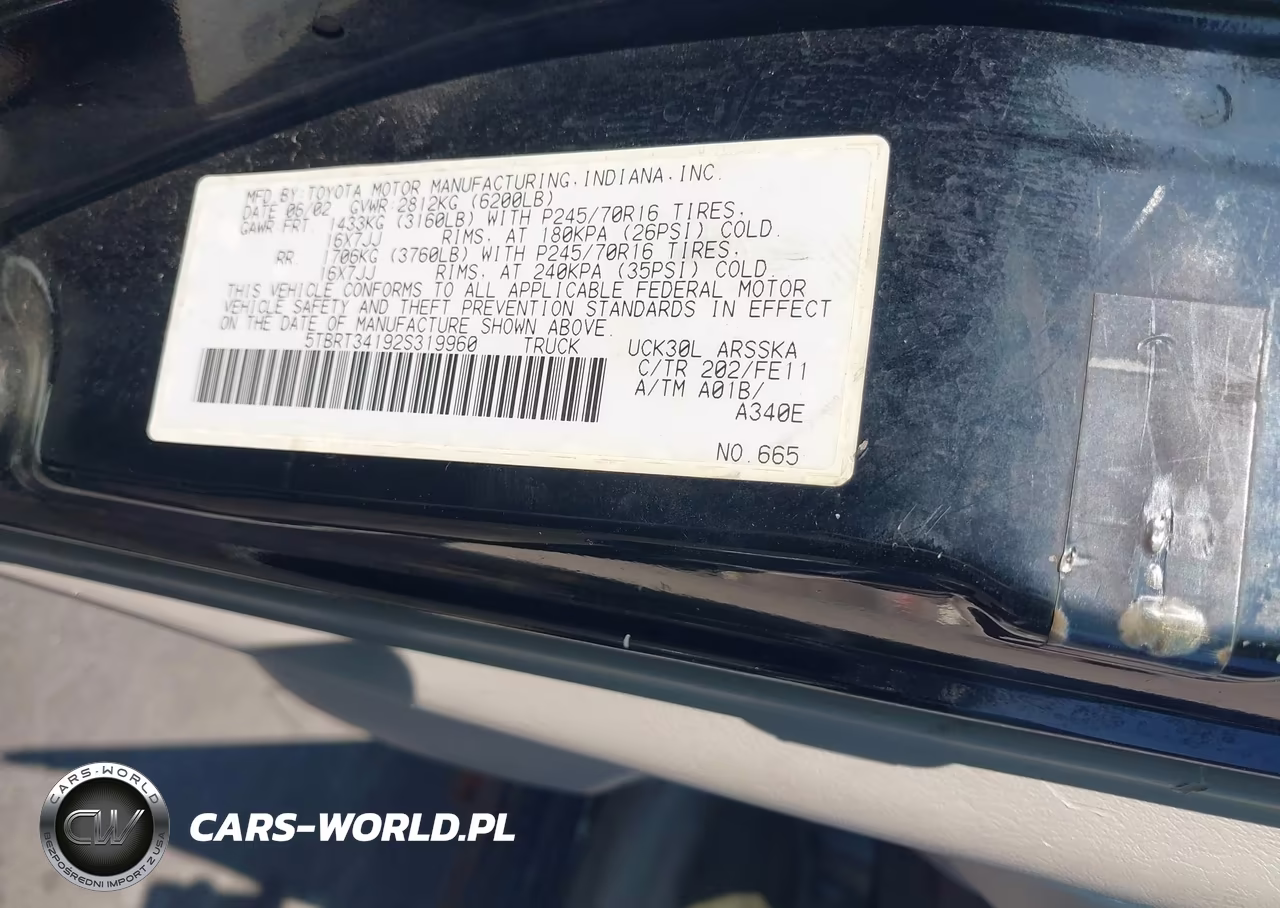 2002 Toyota Tundra Sr5 V8 VIN:5TBRT34192S319960 - 9