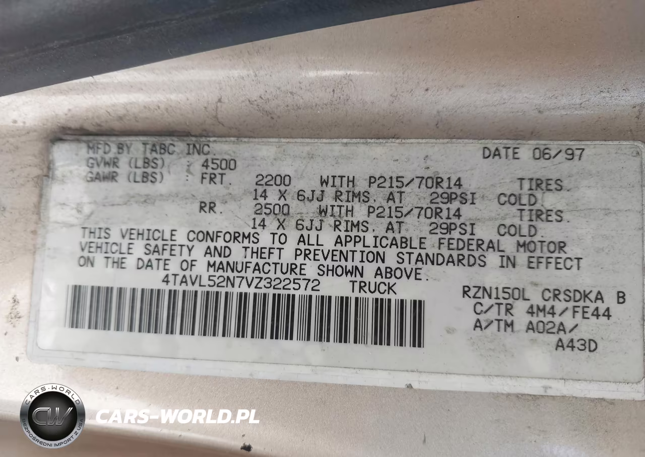 1997 Toyota Tacoma VIN:4TAVL52N7VZ322572 - 9