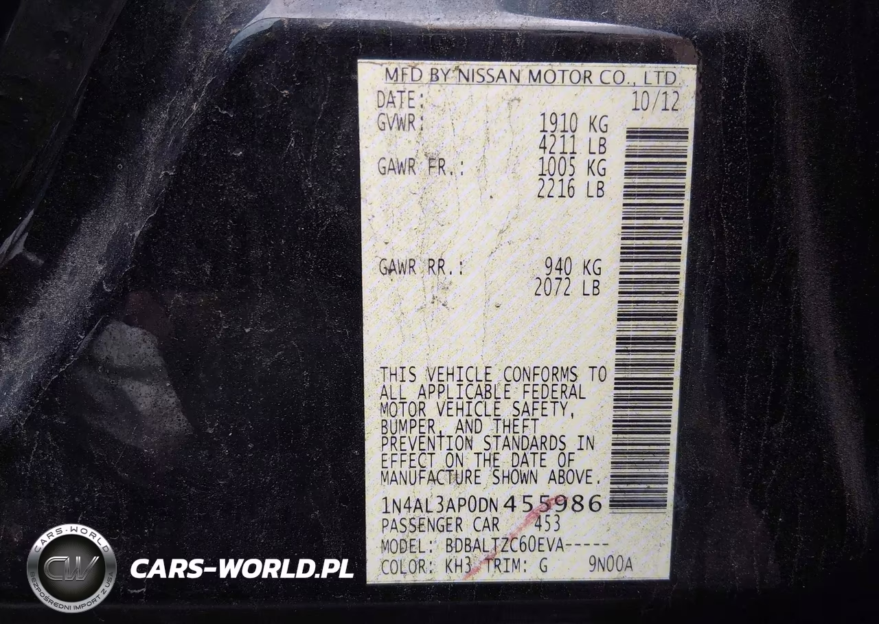 2013 Nissan Altima 2.5 Sv VIN:1N4AL3AP0DN455986 - 9