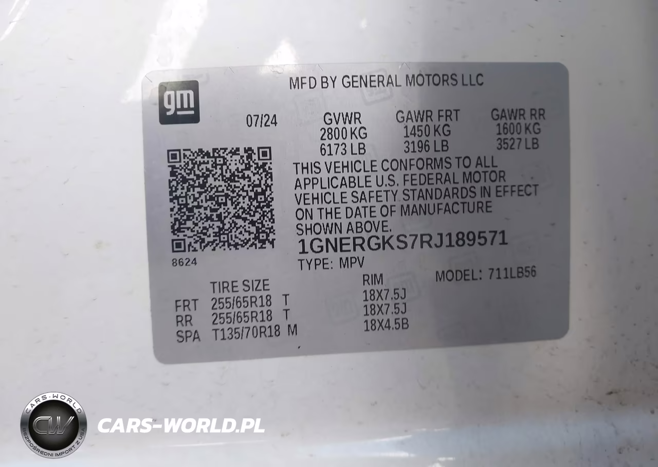 2024 Chevrolet Traverse Fwd Lt VIN:1GNERGKS7RJ189571 - 9