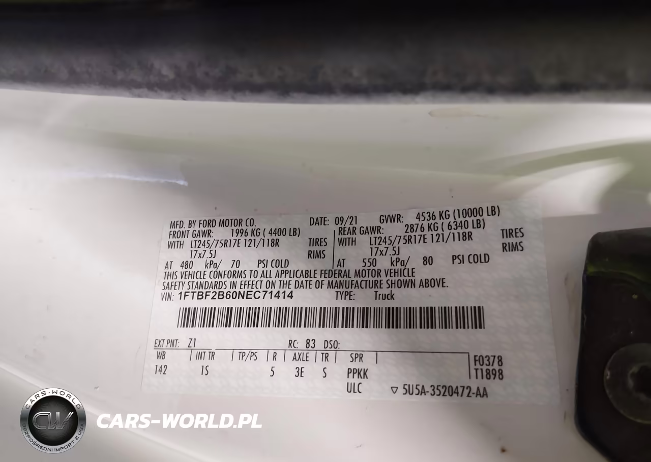 2022 Ford F-250 Xl VIN:1FTBF2B60NEC71414 - 9