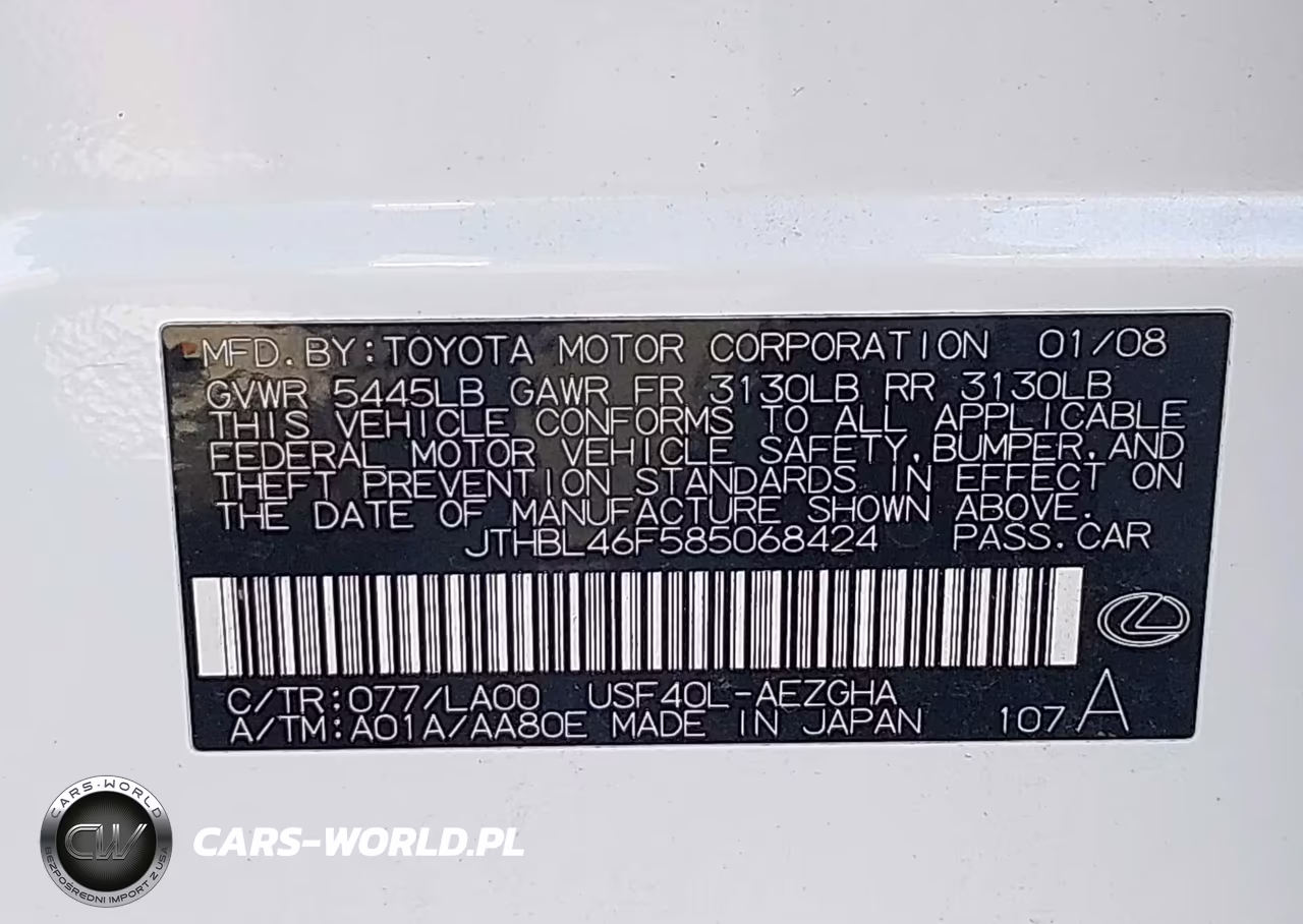 2008 Lexus Ls 460 VIN:JTHBL46F585068424 - 9