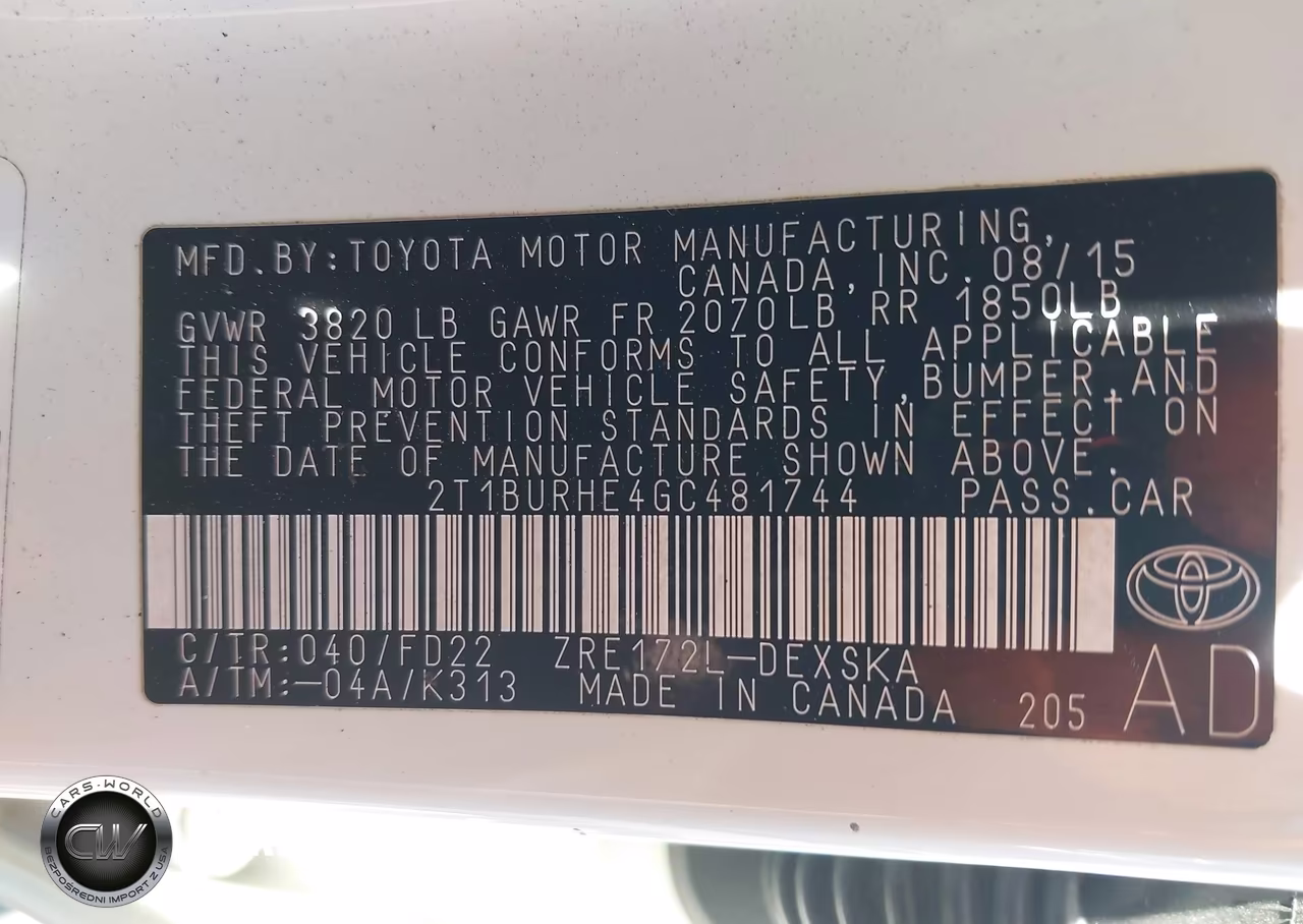 2016 Toyota Corolla S W-Special Edition Pkg VIN:2T1BURHE4GC481744 - 9