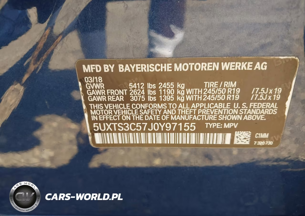 2018 BMW X3 M40I VIN:5UXTS3C57J0Y97155 - 9