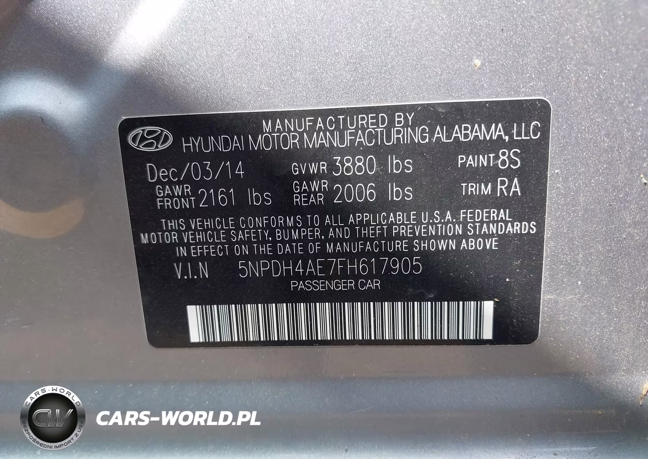 2015 Hyundai Elantra Se VIN:5NPDH4AE7FH617905 - 9
