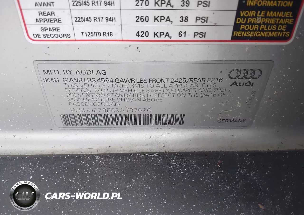2009 Audi A3 2.0T VIN:WAUHE78P89A137626 - 9