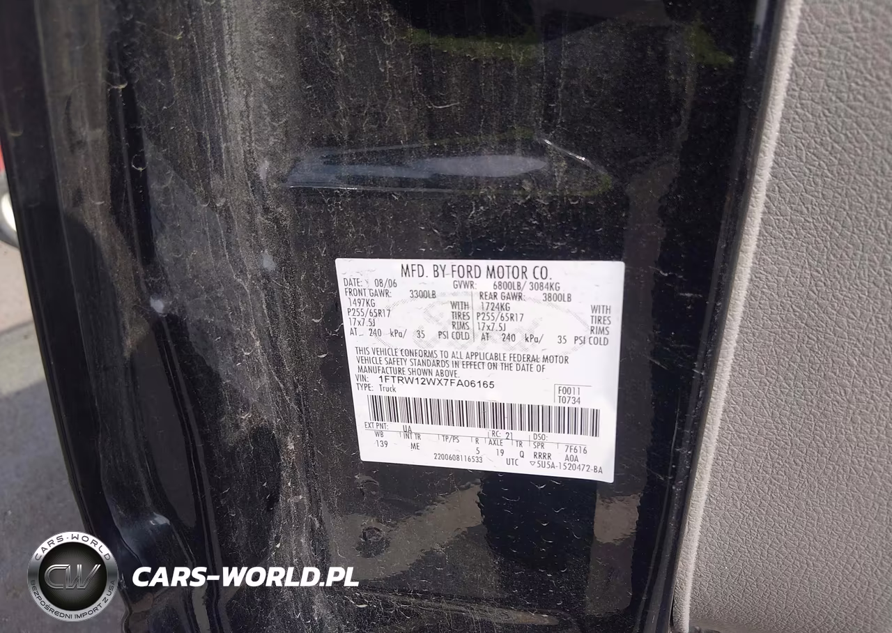 2007 Ford F-150 Xlt VIN:1FTRW12WX7FA06165 - 9