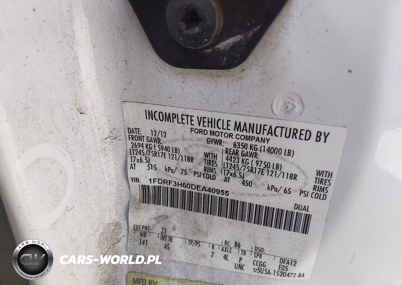 2013 Ford F-350 Chassis Xl VIN:1FDRF3H60DEA40955 - 8