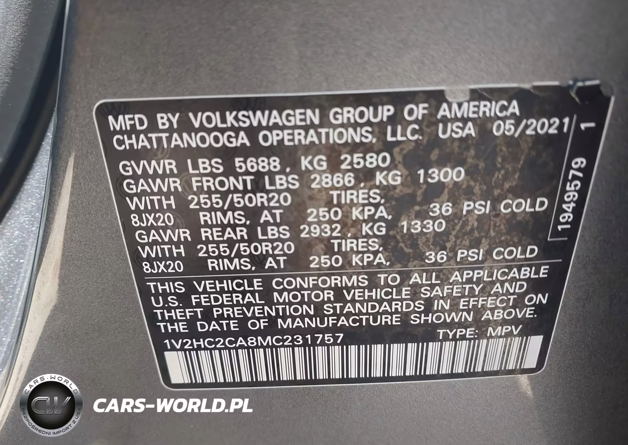 2021 Volkswagen Atlas Cross Sport 2.0T Se W-Technology VIN:1V2HC2CA8MC231757 - 9