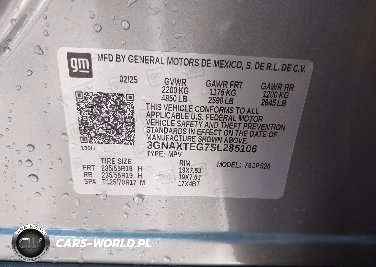 2025 Chevrolet Equinox Awd Rs VIN:3GNAXTEG7SL285106 - 9