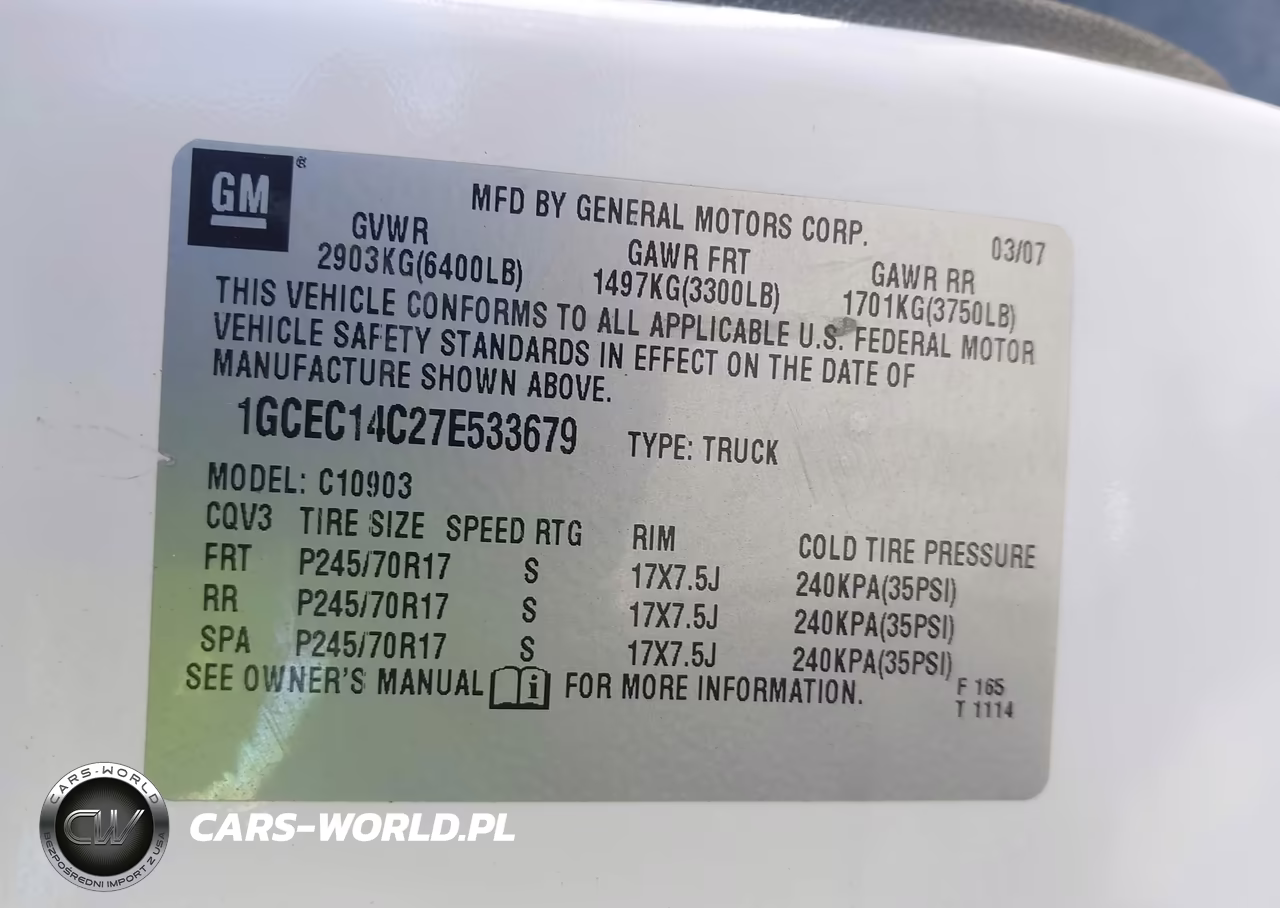 2007 Chevrolet Silverado 1500 Lt1 VIN:1GCEC14C27E533679 - 9