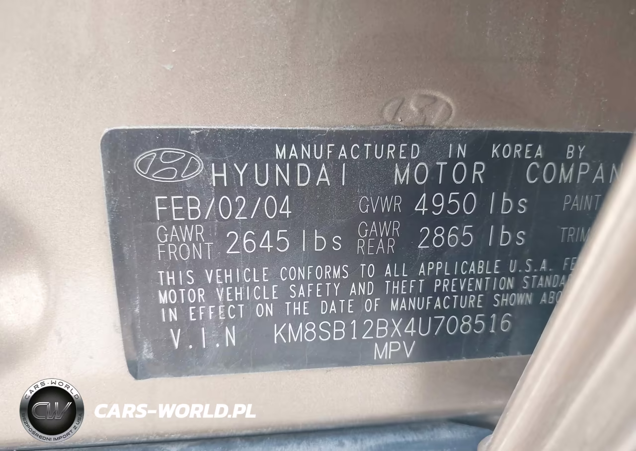 2004 Hyundai Santa Fe VIN:KM8SB12BX4U708516 - 9