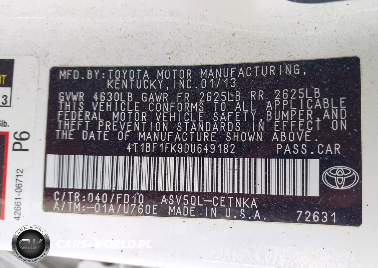 2013 Toyota Camry Le VIN:4T1BF1FK9DU649182 - 9