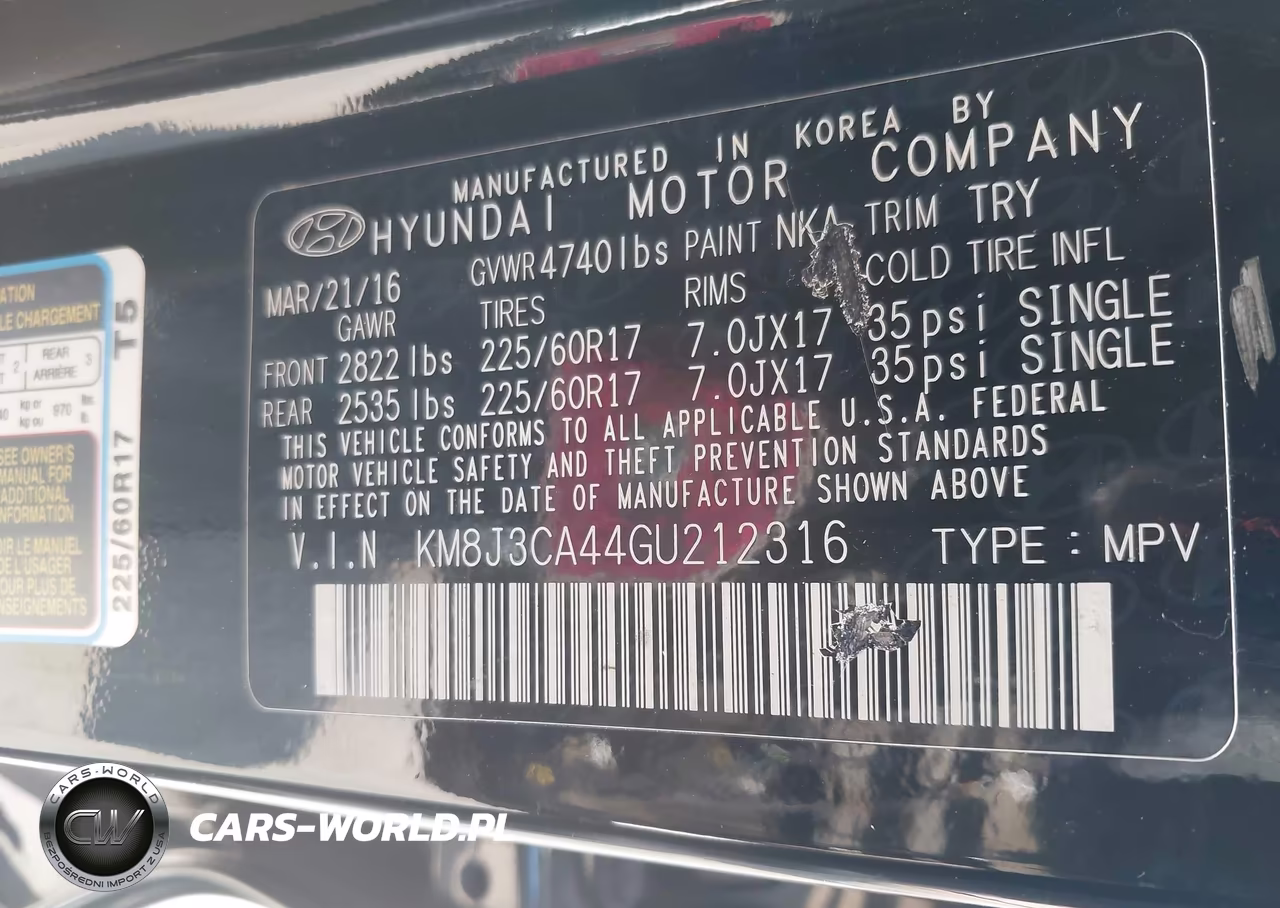 2016 Hyundai Tucson Se VIN:KM8J3CA44GU212316 - 9