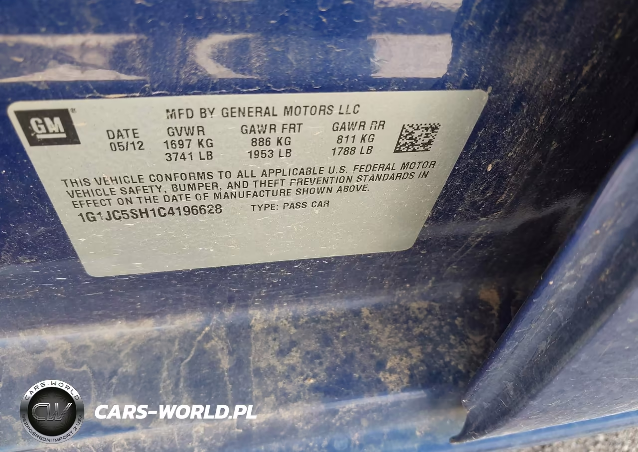 2012 Chevrolet Sonic 2Lt VIN:1G1JC5SH1C4196628 - 9