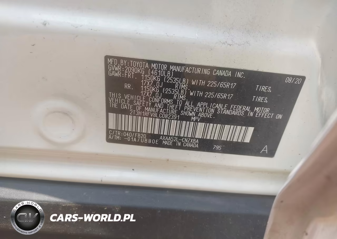 2020 Toyota Rav4 Le VIN:2T3H1RFV8LC082391 - 9